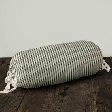 Lawrence Ticking Stripe Neck Roll Pillow Cover