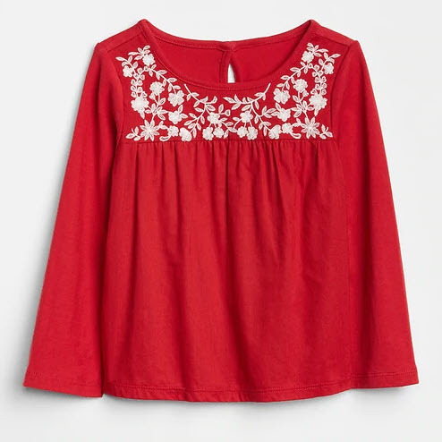 Embroidery Long Sleeve Top