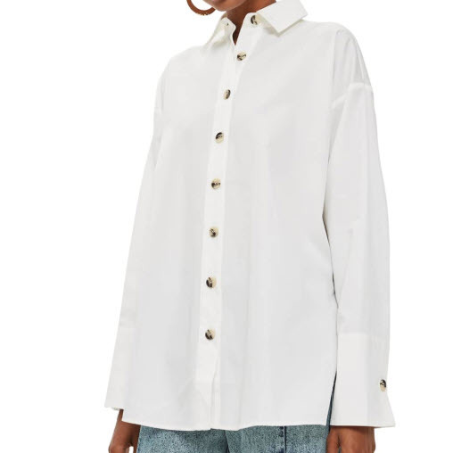 Oversized Split Side Cotton Shirt
