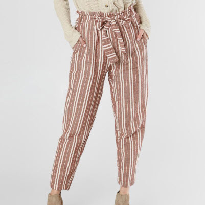 En Crème Striped Taper Pant
