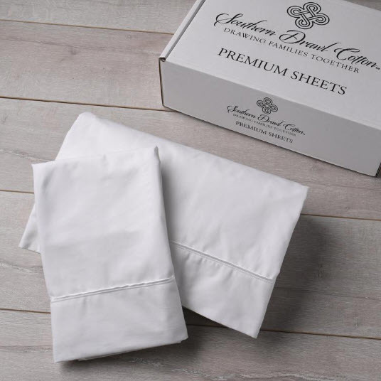 Southern Drawl Sheet Set (White Satin)