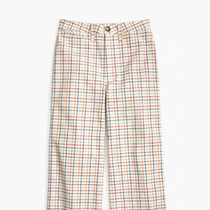 Emmett Wide-Leg Crop Pants in Rainbow Windowpane