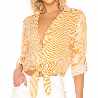 Eliza Stripe Tie Shirt