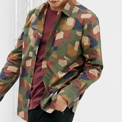 Farah Verkerk geo print shirt in green