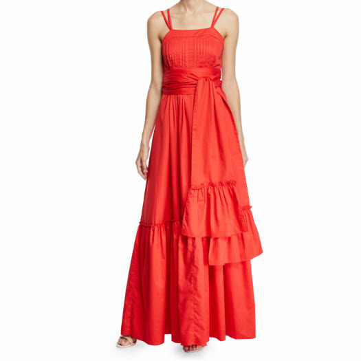 Ophira Tiered Sleeveless Maxi Dress with Sash