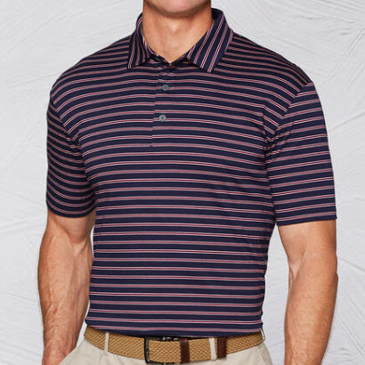 Men's Tour Authentic Mercerized Cotton Stripe Polo