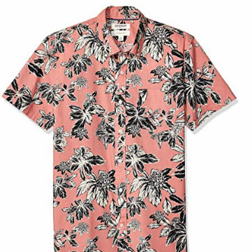 Goodthreads Men's Slim-Fit Short Sleeve Printed Poplin Shirt