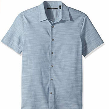 Perry Ellis Men's Short Sleeve Solid Slub Texture Shirt