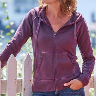 Women's Full Zip Hoodie in Mulberry