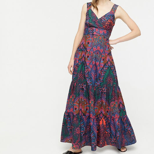 Tiered sleeveless maxi dress in Ratti® scarf paisley