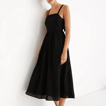 Eyelet Bow-Back Midi Dress