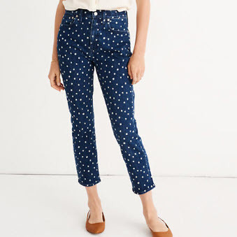 The High-Rise Slim Crop Boyjean: Bleached Dot Edition