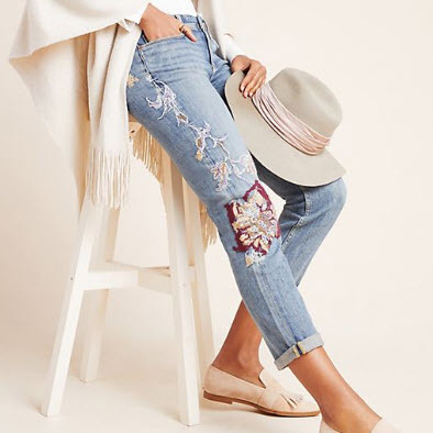 Pilcro Mid-Rise Slim Boyfriend Jeans