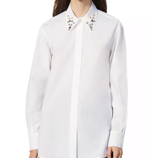 Anji Embellished Button-Down Shirt