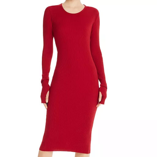 Helmut Lang Ribbed Midi Dress