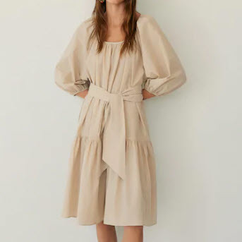 Puffed sleeves dress