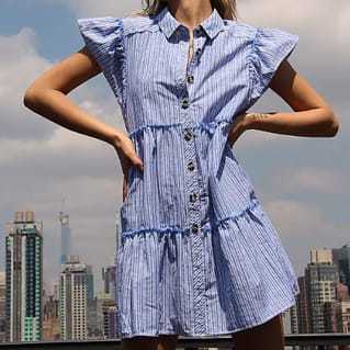 Striped Starfish Mini Dress