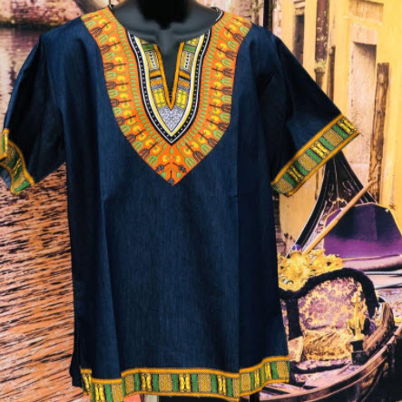 Denim and Kente Dashiki