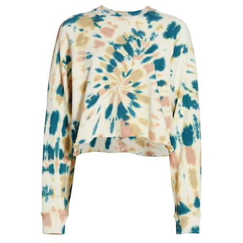Mother The Loafer Cropped Frayed Sweatshirt