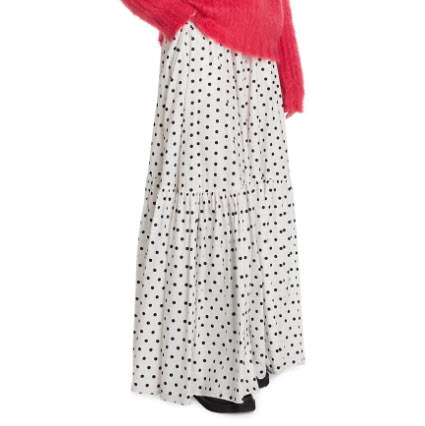 Plan C Polka Dot Cotton Maxi Skirt