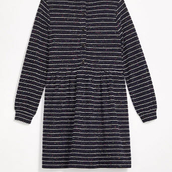 Striped Button Back Swing Dress
