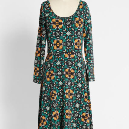 Kaleidoscopic Gardens A-Line Dress
