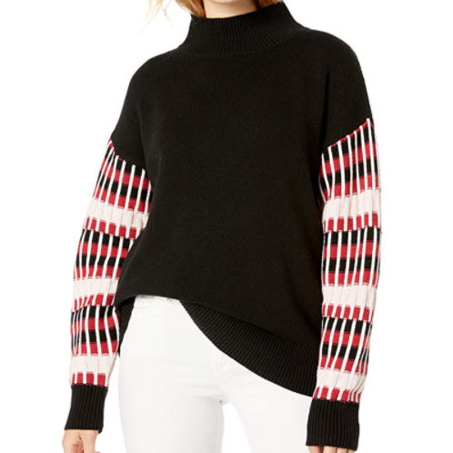 Women's Cotton Dropped Shoulder Contrast Sleeve Seater