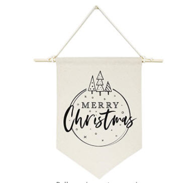 The Cotton & Canvas Co. Merry Christmas Hanging Wall Canvas Banner
