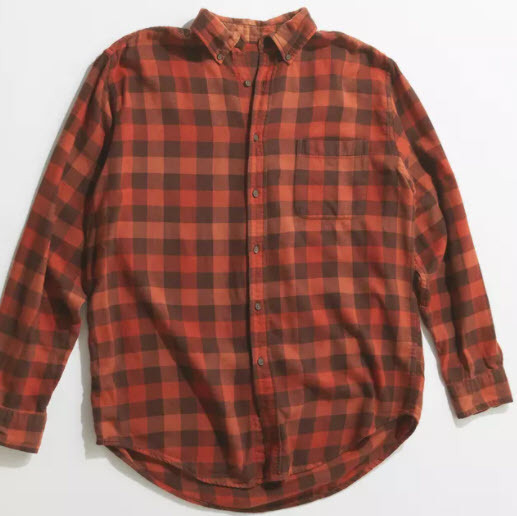 Urban Renewal Recycled Overdyed Boyfriend Flannel Shirt