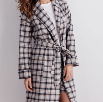 Plaid Women's Cotton Flannel Robe