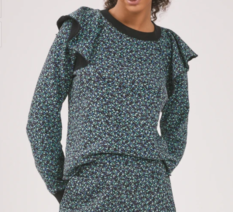 Meghan Ruffle Shoulder Sweatshirt