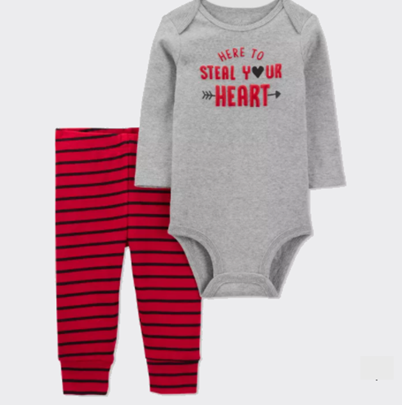 Baby Boys' 2pc 'Steal Your Heart' Valentine's Day Top and Bottom Set
