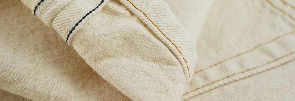 Closeup of selvage denim