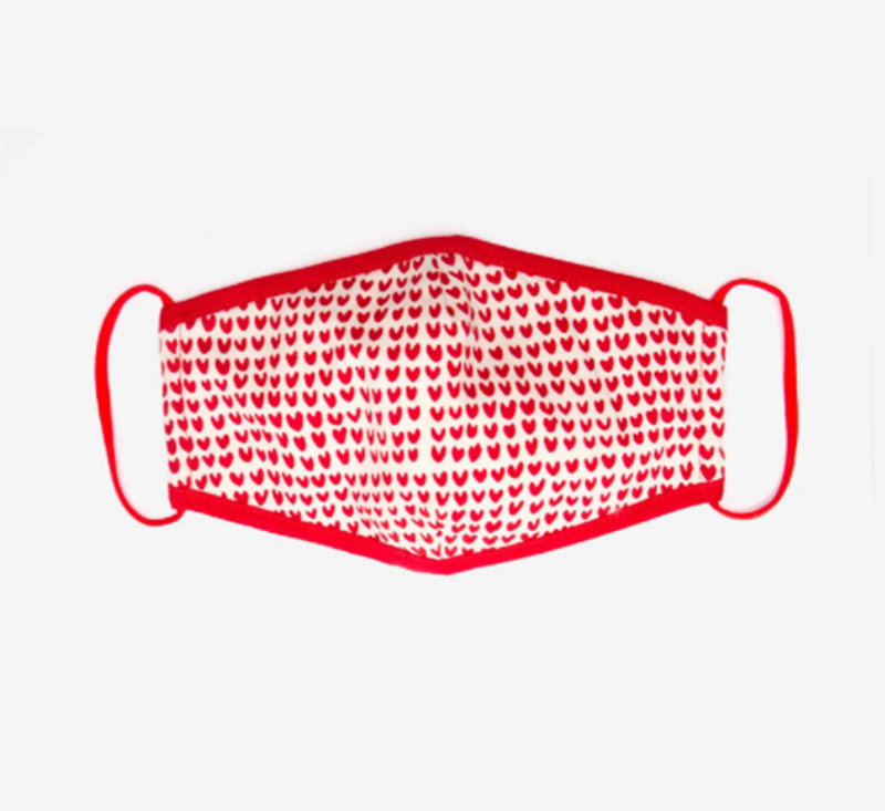 Heart Print Fitted Mask