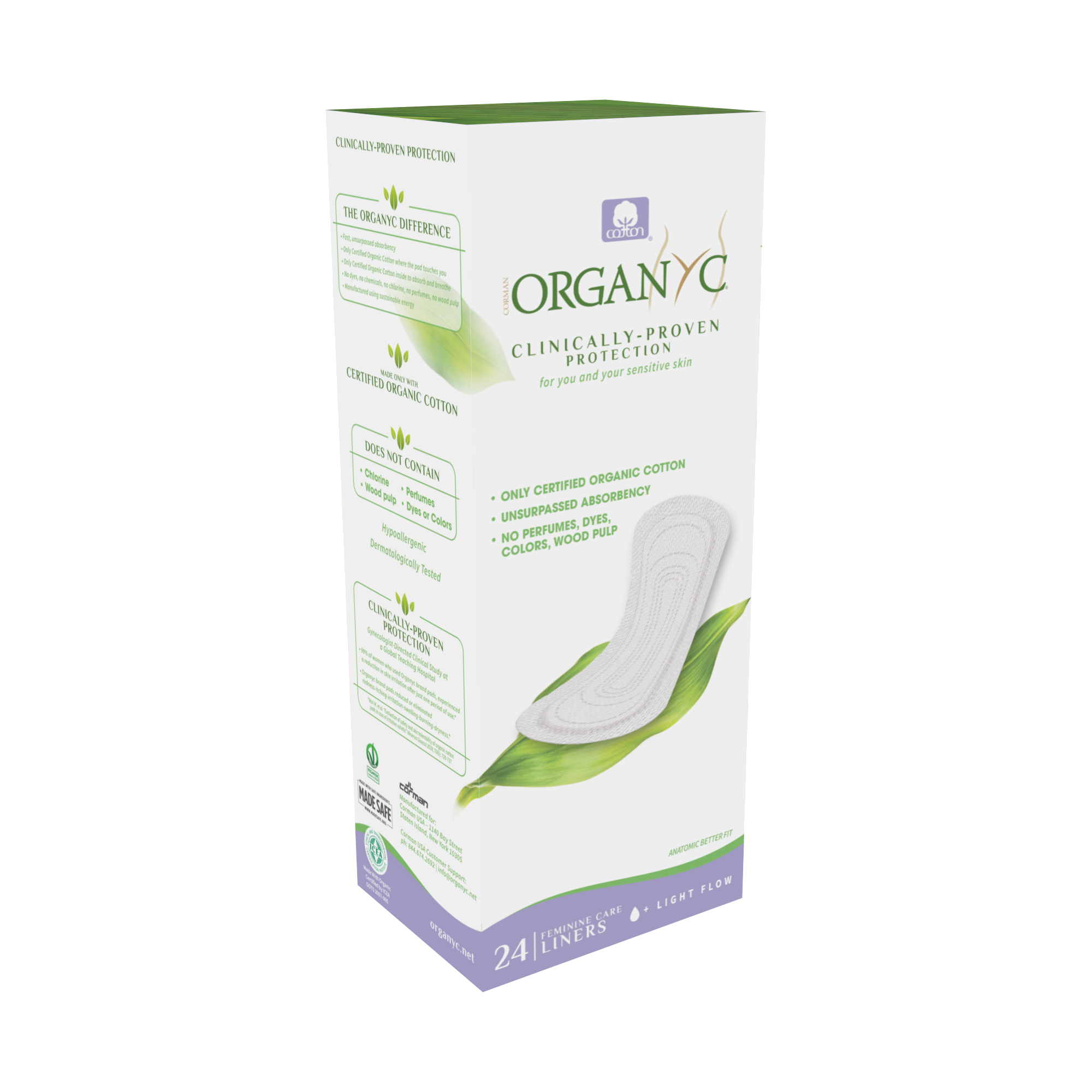 Organyc 100% Certified Organic Cotton Panty Liner – Everyday Pantiliner