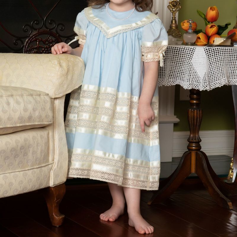 Savannah Lace Dress Heirloom Blue