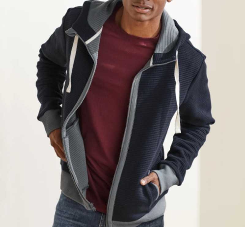 Ribbed Full Zip Hoodie
