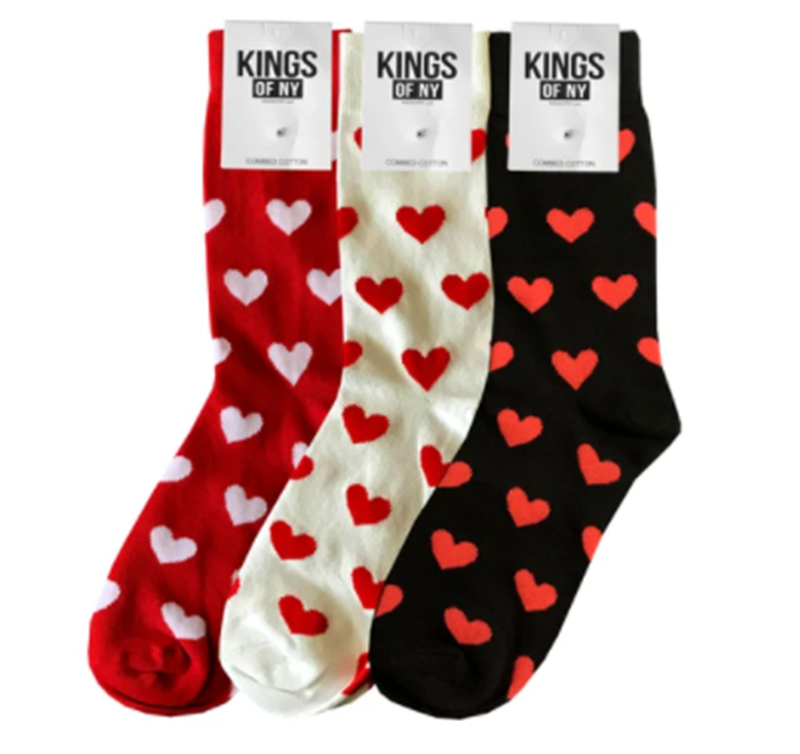 Heart Men's Cotton Socks 3 Pack