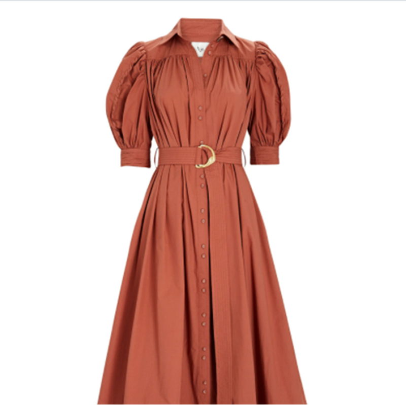 AJE Manifest Belted Cotton Midi Dress