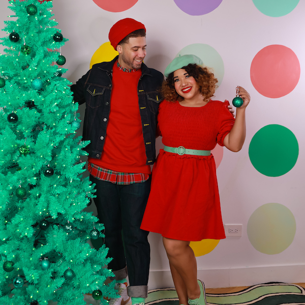 Corduroy Mini Dress in Red