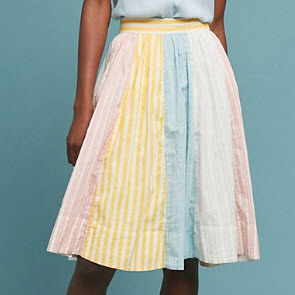 Cotton Colorblock Skirt