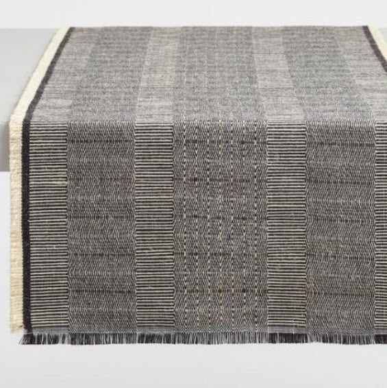 Neutral Cotton Jute Fringed Gaya Table Runner