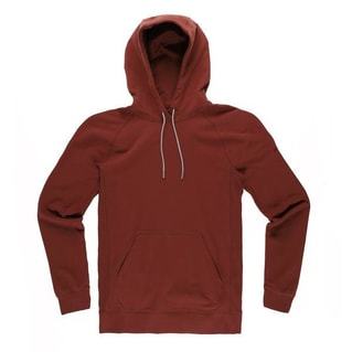 close up of front of myles red hoodie