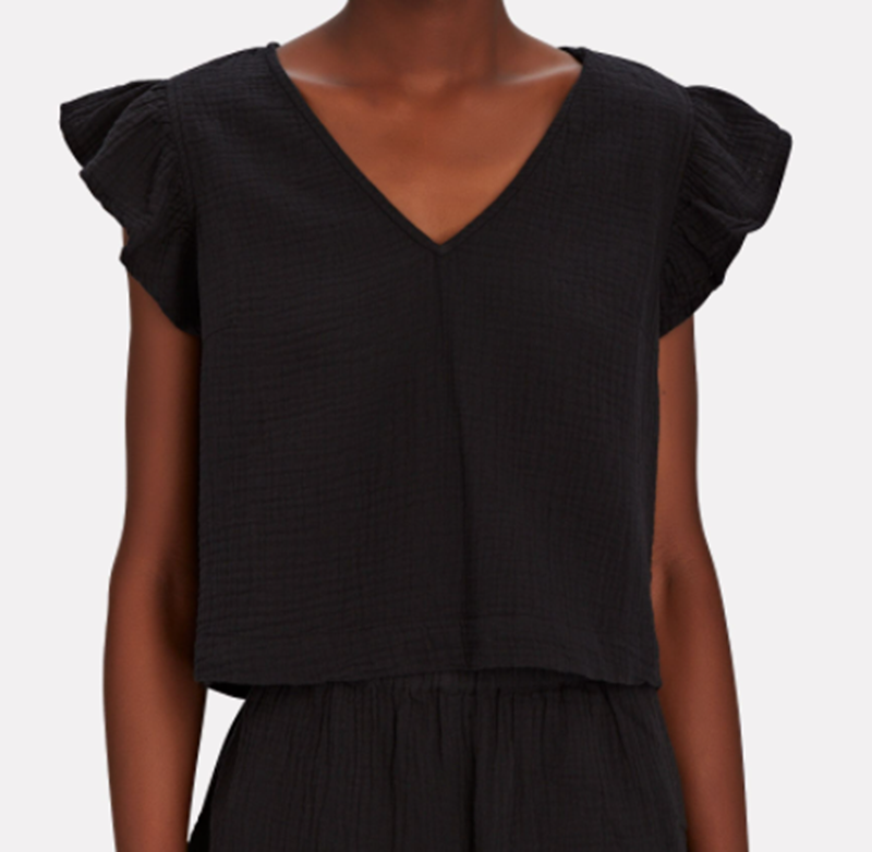 RAILS Miley Ruffled Cotton Gauze Top