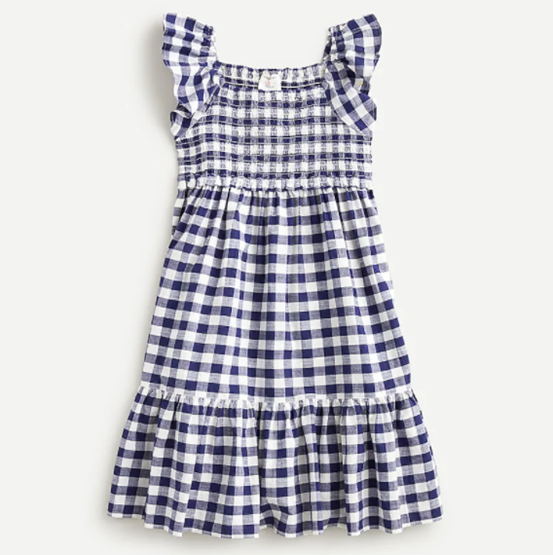 Girls' Printed Smocked Dress