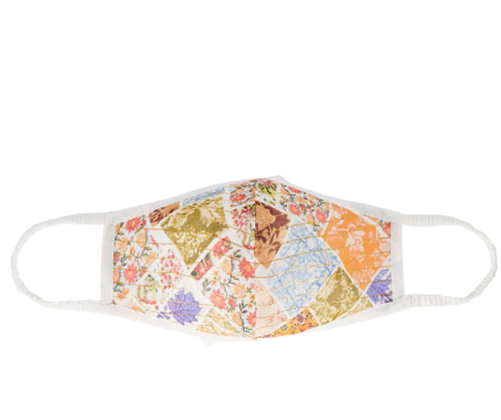 HEMANT & NANDITA Zoie Patchwork Cotton Face Mask
