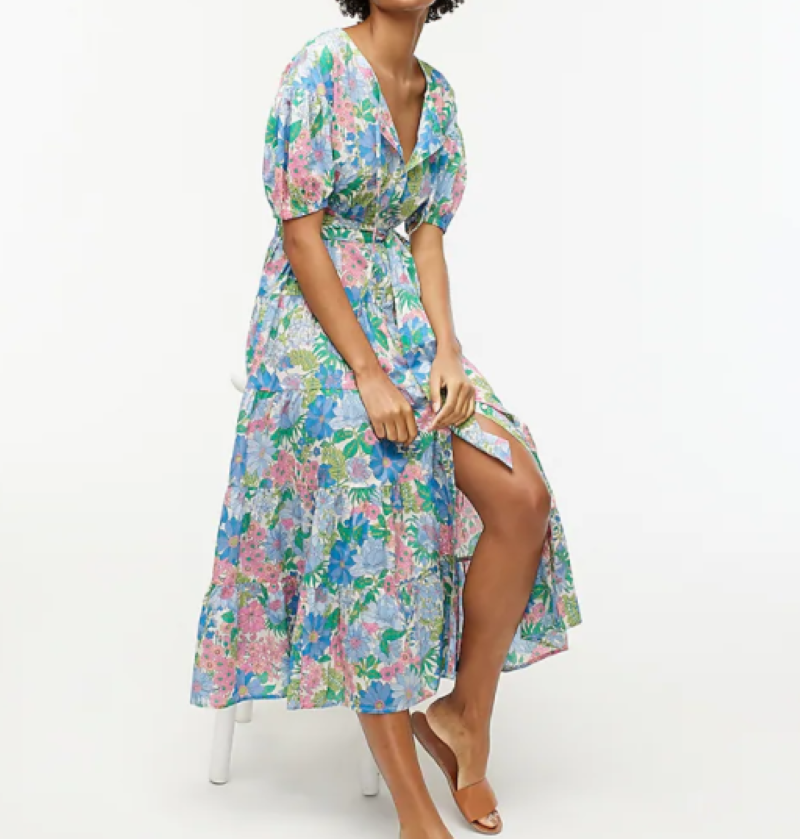 Cotton Voile Tiered Maxi Dress