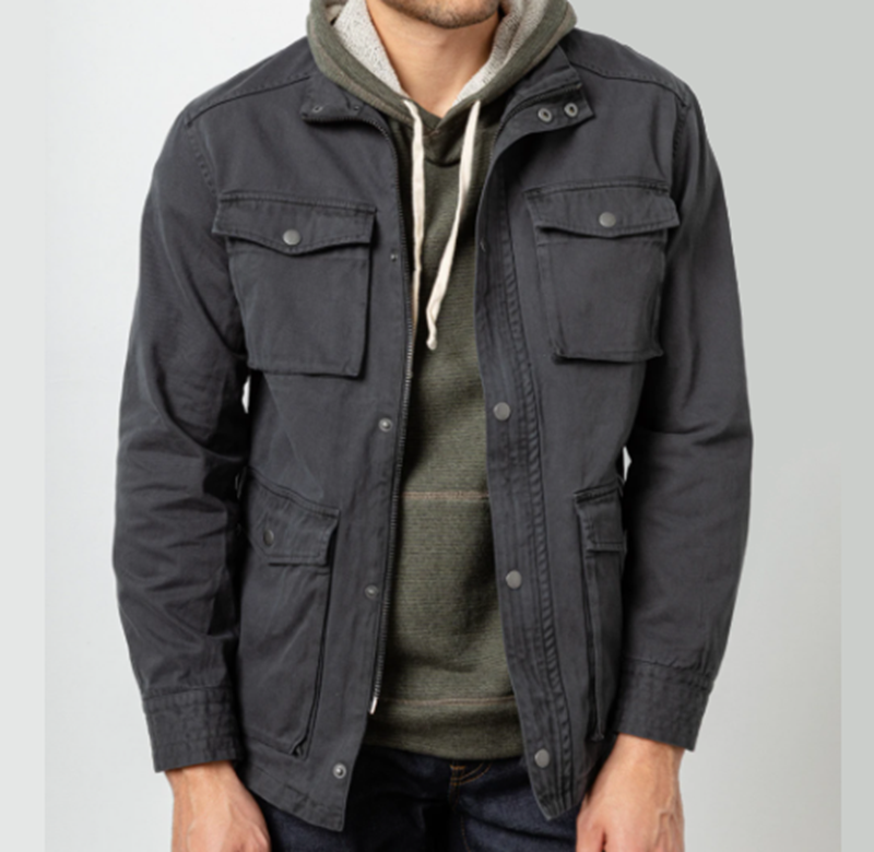 Collared Military-Inspired Jacket