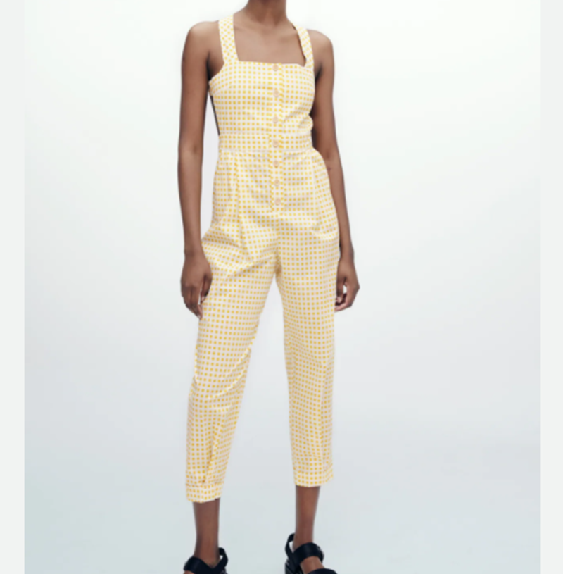 Gingham Poplin Jumpsuit