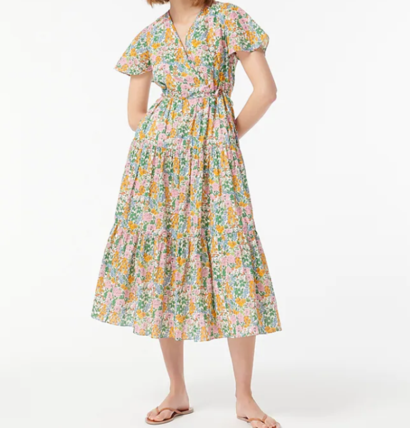 Faux-Wrap Dress in Liberty Mini Floral Walk